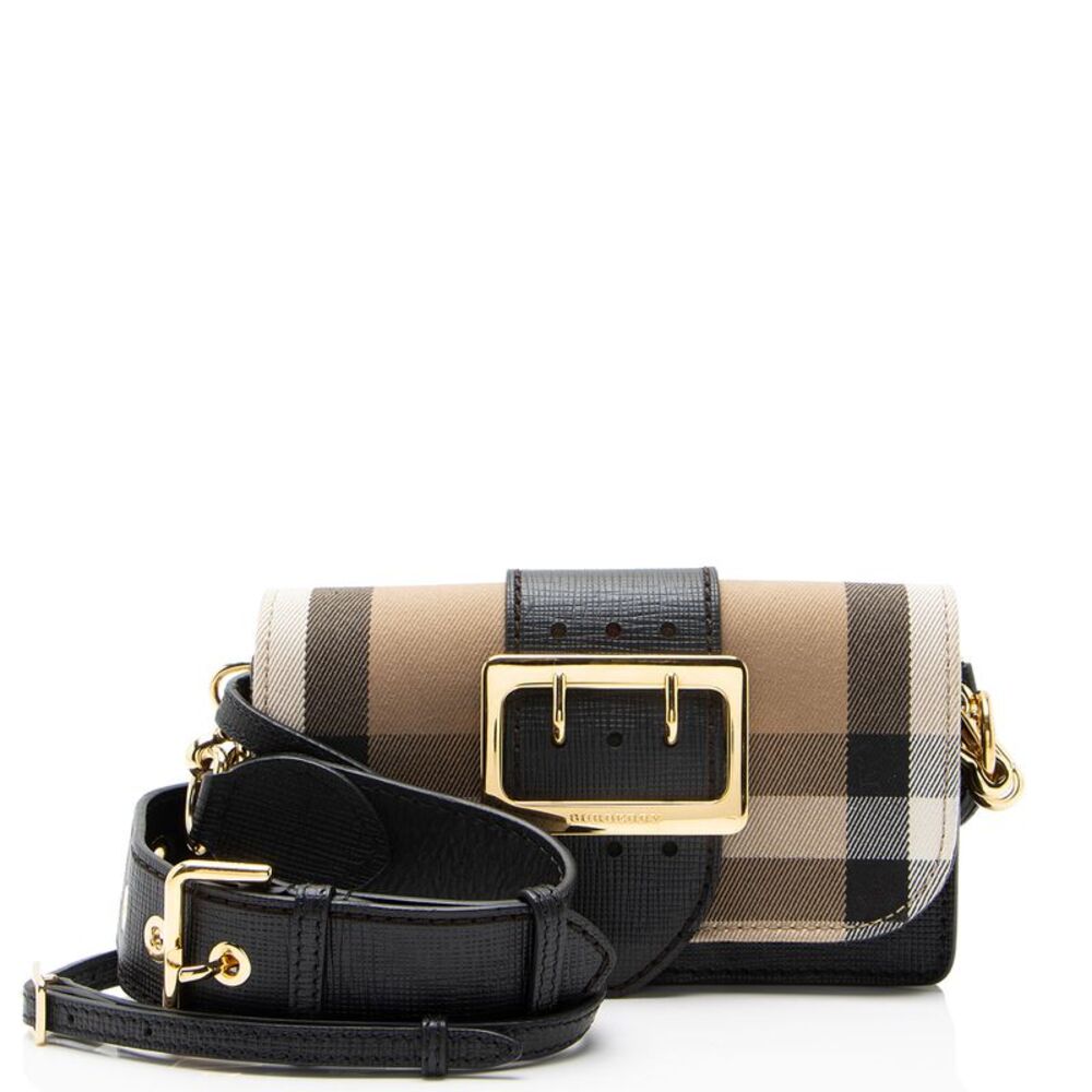 Burberry House Check Madison Buckle Small Shoulder Bag